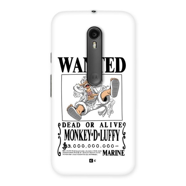 Munkey D Luffy Wanted  Back Case for Moto G3