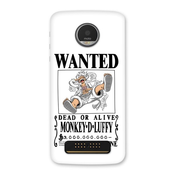 Munkey D Luffy Wanted  Back Case for Moto Z Play