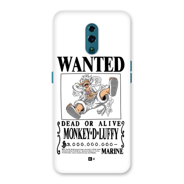 Munkey D Luffy Wanted  Back Case for Oppo Reno