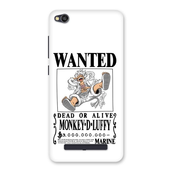Munkey D Luffy Wanted  Back Case for Redmi 4A