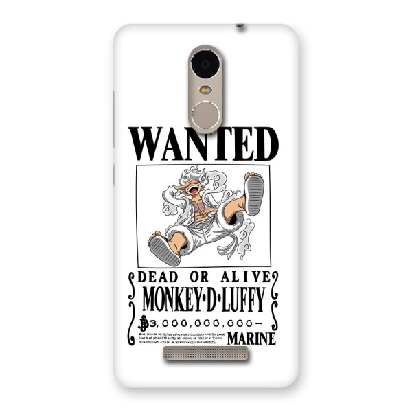Munkey D Luffy Wanted  Back Case for Redmi Note 3