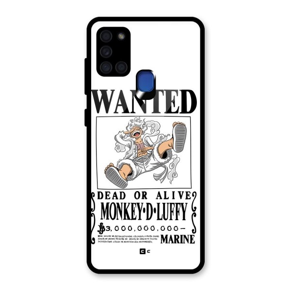 Munkey D Luffy Wanted  Glass Back Case for Galaxy A21s