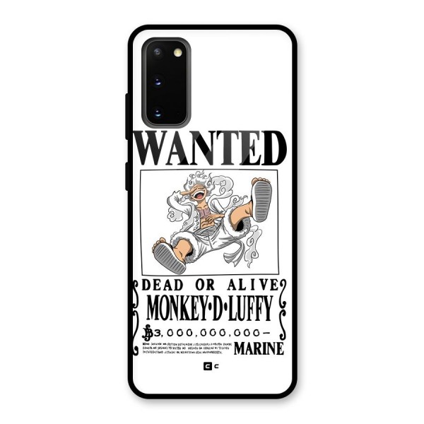 Munkey D Luffy Wanted  Glass Back Case for Galaxy S20