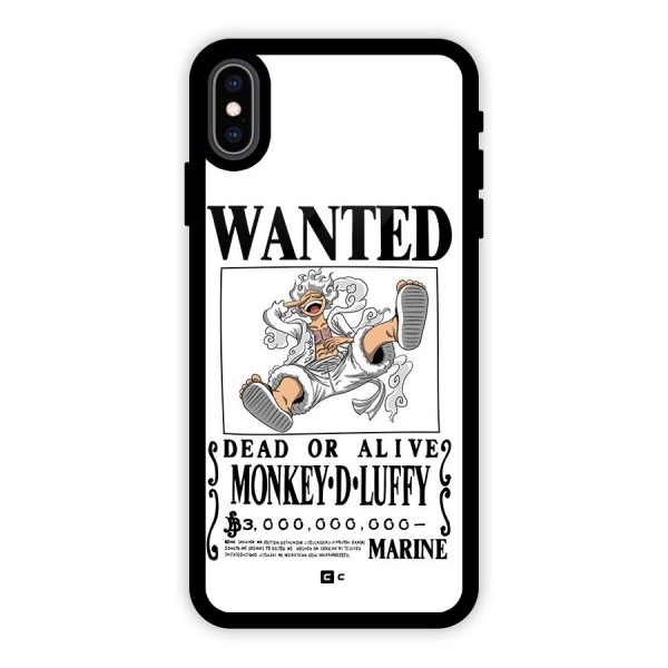 Munkey D Luffy Wanted  Glass Back Case for iPhone XS Max