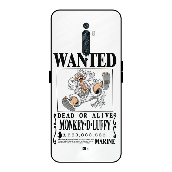 Munkey D Luffy Wanted  Metal Back Case for Oppo Reno2 F