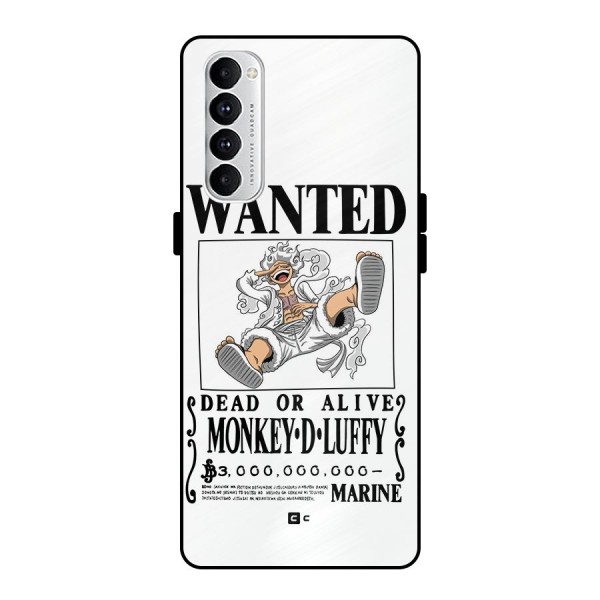Munkey D Luffy Wanted  Metal Back Case for Oppo Reno4 Pro
