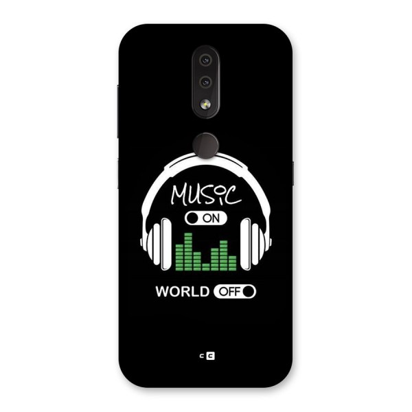 Music On World Off Back Case for Nokia 4.2