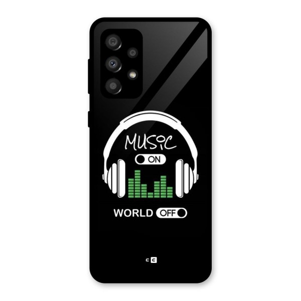 Music On World Off Glass Back Case for Galaxy A32