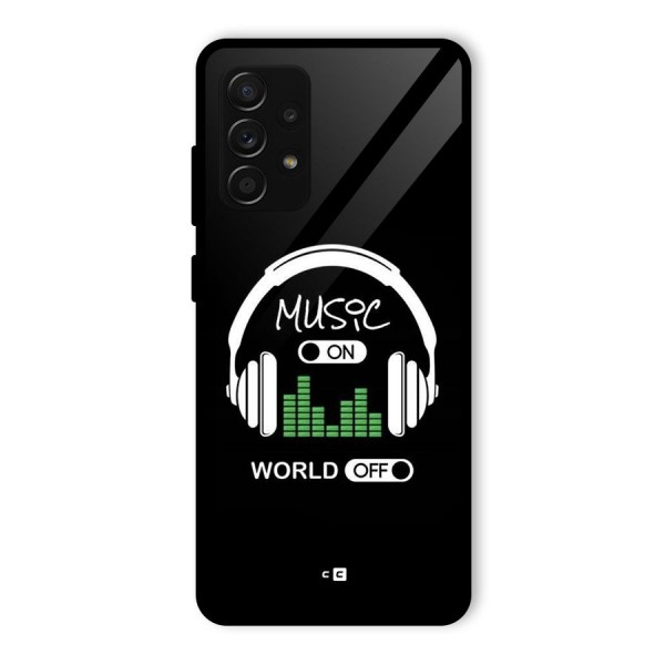 Music On World Off Glass Back Case for Galaxy A53 5G