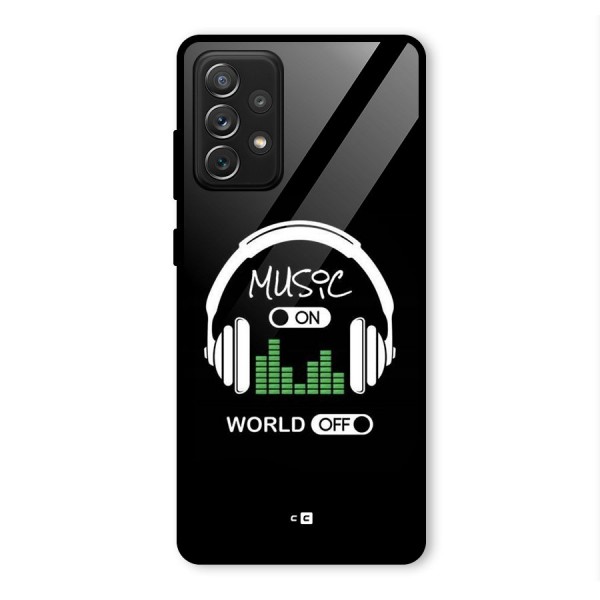 Music On World Off Glass Back Case for Galaxy A72