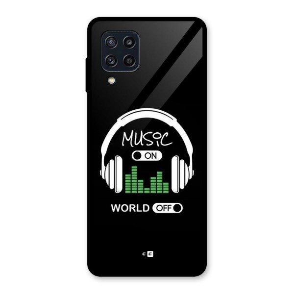 Music On World Off Glass Back Case for Galaxy M32