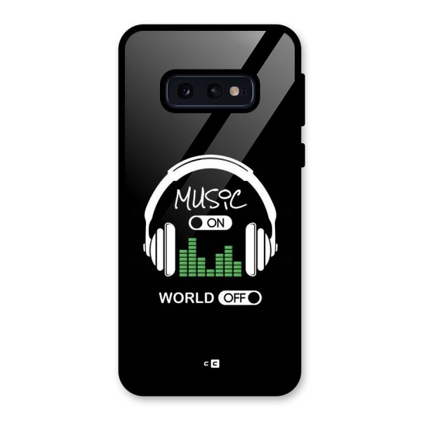 Music On World Off Glass Back Case for Galaxy S10e