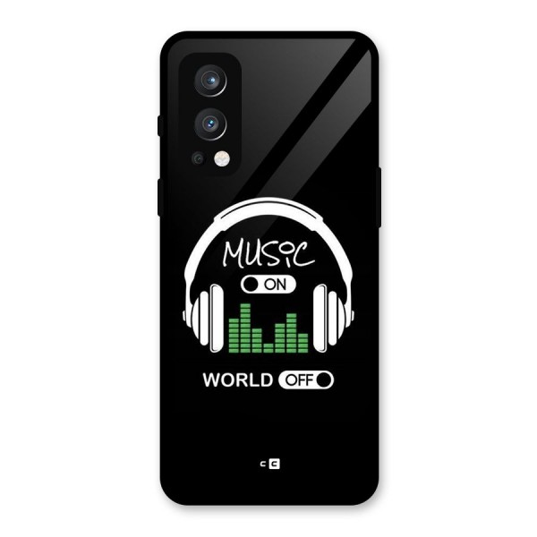 Music On World Off Glass Back Case for OnePlus Nord 2 5G