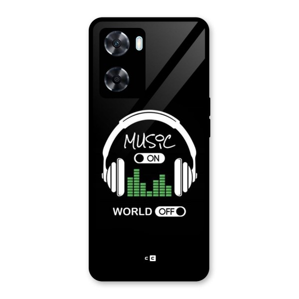 Music On World Off Glass Back Case for Oppo A77