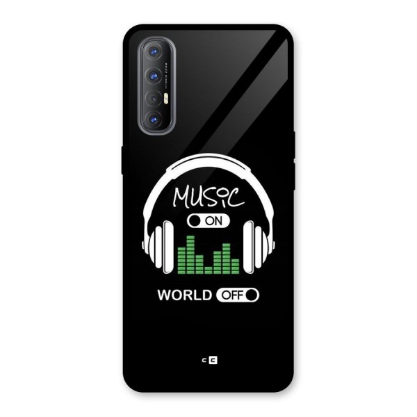 Music On World Off Glass Back Case for Oppo Reno3 Pro