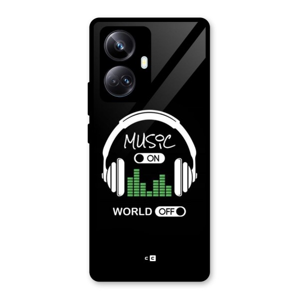 Music On World Off Glass Back Case for Realme 10 Pro Plus