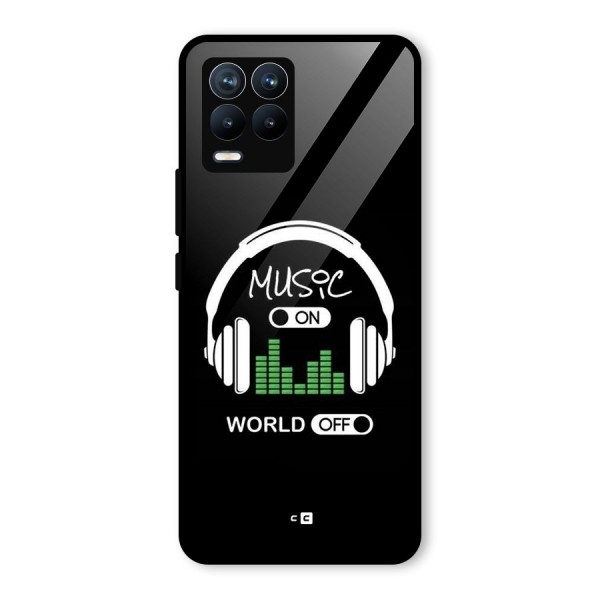 Music On World Off Glass Back Case for Realme 8 Pro