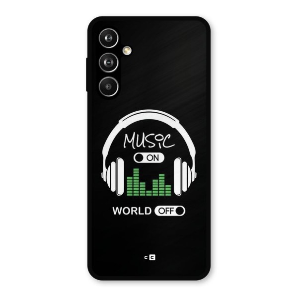 Music On World Off Metal Back Case for Galaxy F54