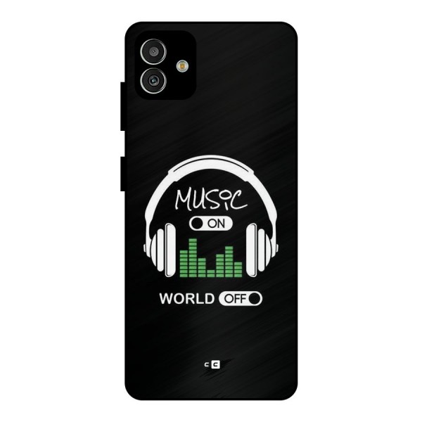 Music On World Off Metal Back Case for Galaxy M13 5G