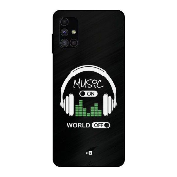 Music On World Off Metal Back Case for Galaxy M51