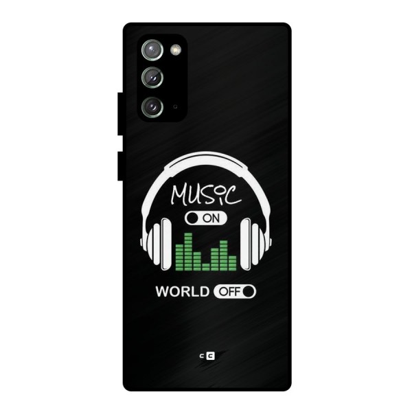 Music On World Off Metal Back Case for Galaxy Note 20