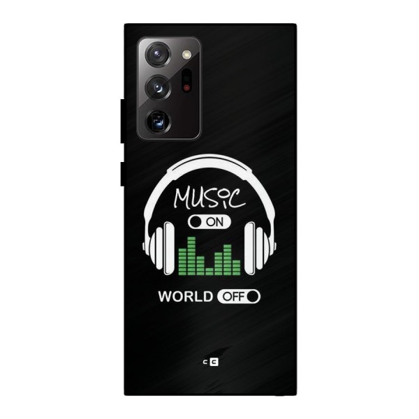 Music On World Off Metal Back Case for Galaxy Note 20 Ultra
