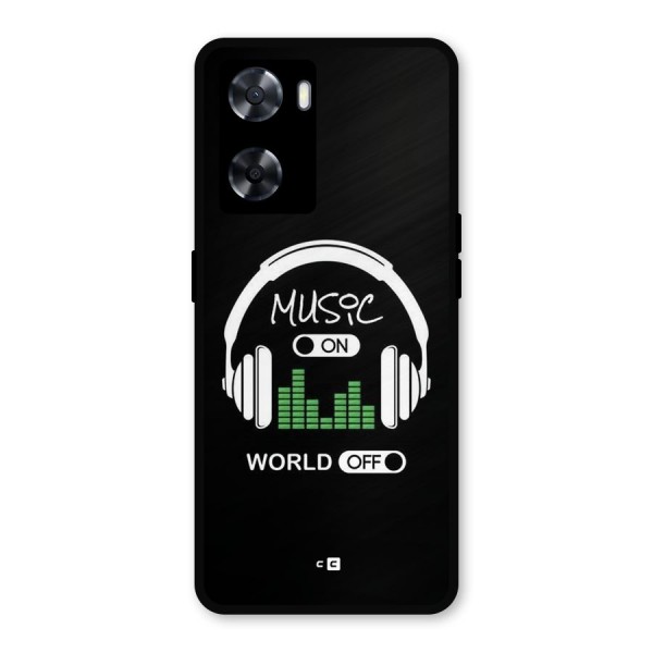 Music On World Off Metal Back Case for Oppo A77