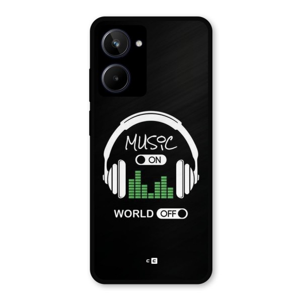 Music On World Off Metal Back Case for Realme 10