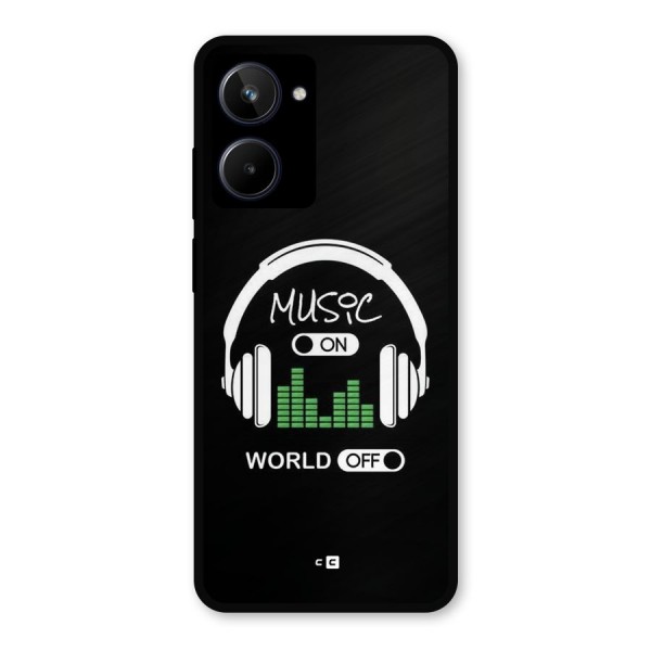 Music On World Off Metal Back Case for Realme 10
