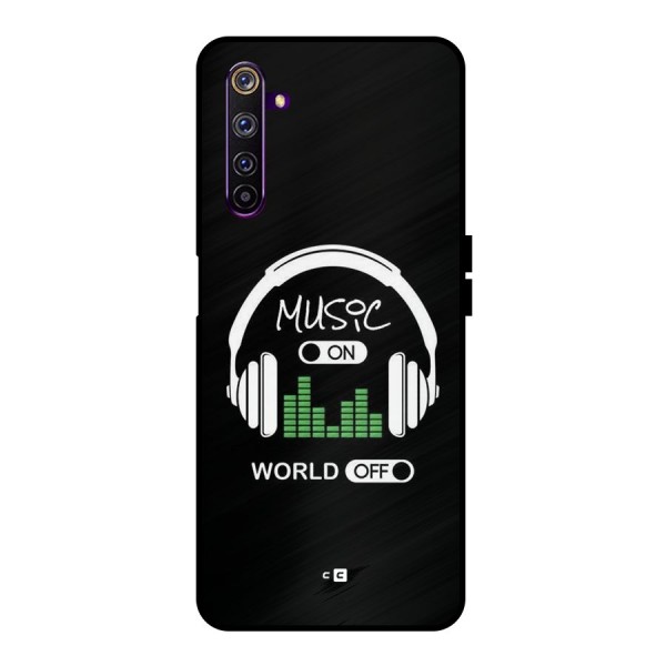 Music On World Off Metal Back Case for Realme 6 Pro