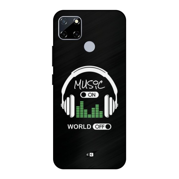 Music On World Off Metal Back Case for Realme Narzo 30A