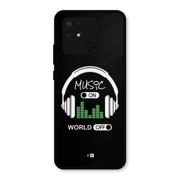 Music On World Off Metal Back Case for Redmi 10 Power