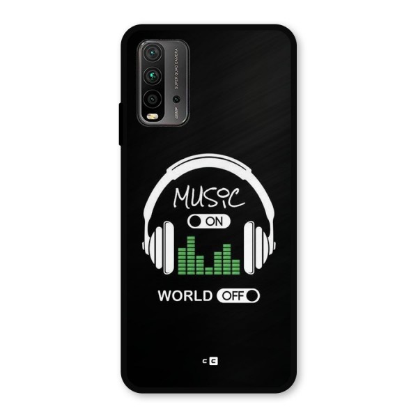 Music On World Off Metal Back Case for Redmi 9 Power