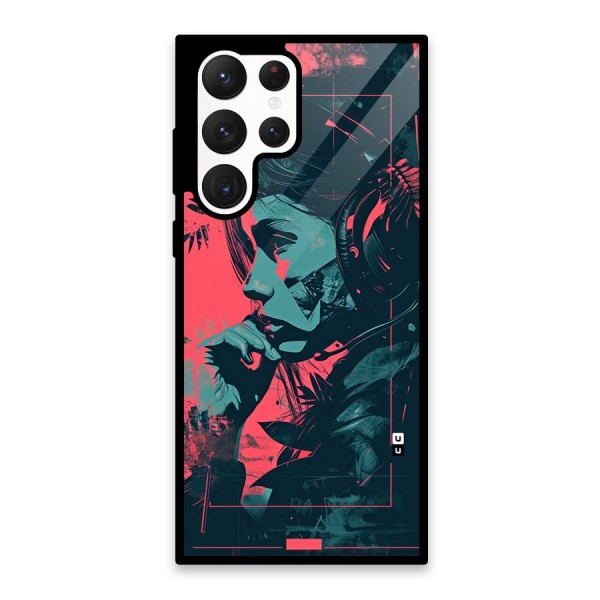 Musical Illustration Glass Back Case for Galaxy S22 Ultra 5G