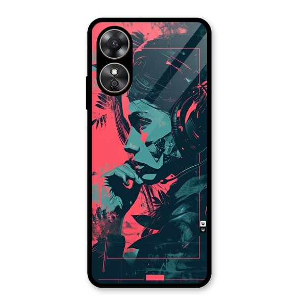 Musical Illustration Glass Back Case for Oppo A17