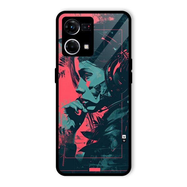 Musical Illustration Glass Back Case for Oppo F21s Pro 4G