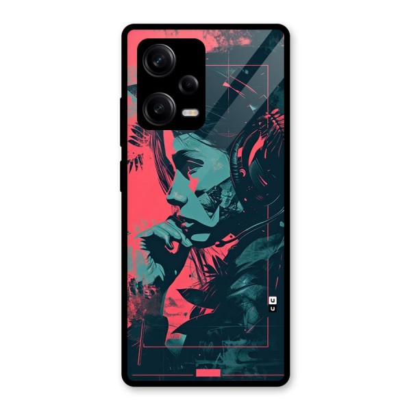 Musical Illustration Glass Back Case for Redmi Note 12 Pro
