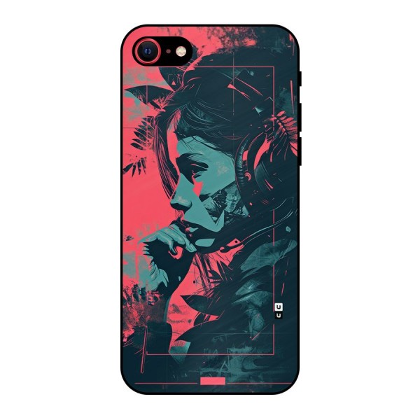 Musical Illustration Metal Back Case for iPhone SE 2022