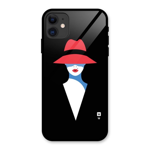 Mysterious Woman Illustration Glass Back Case for iPhone 11