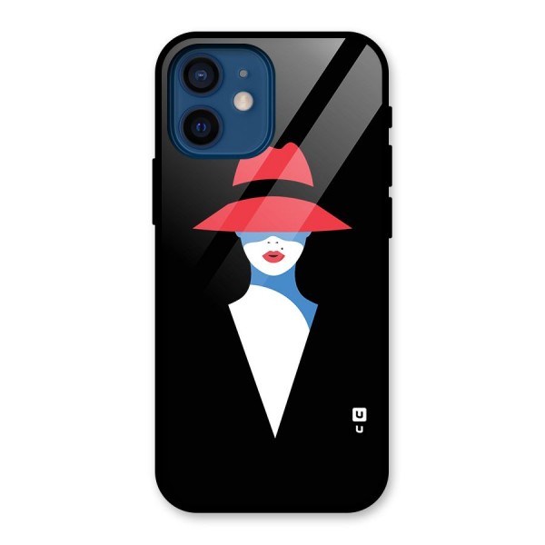Mysterious Woman Illustration Glass Back Case for iPhone 12 Mini