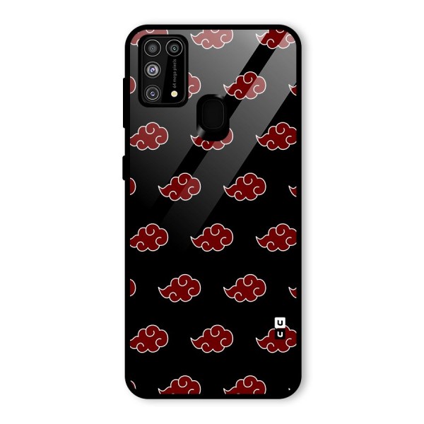 Naruto Akatsuki Pattern Glass Back Case for Galaxy M31