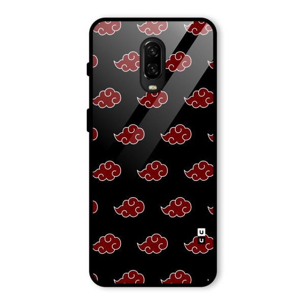 Naruto Akatsuki Pattern Glass Back Case for OnePlus 6T