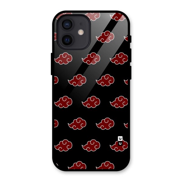 Naruto Akatsuki Pattern Glass Back Case for iPhone 12