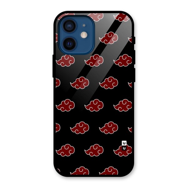 Naruto Akatsuki Pattern Glass Back Case for iPhone 12 Mini