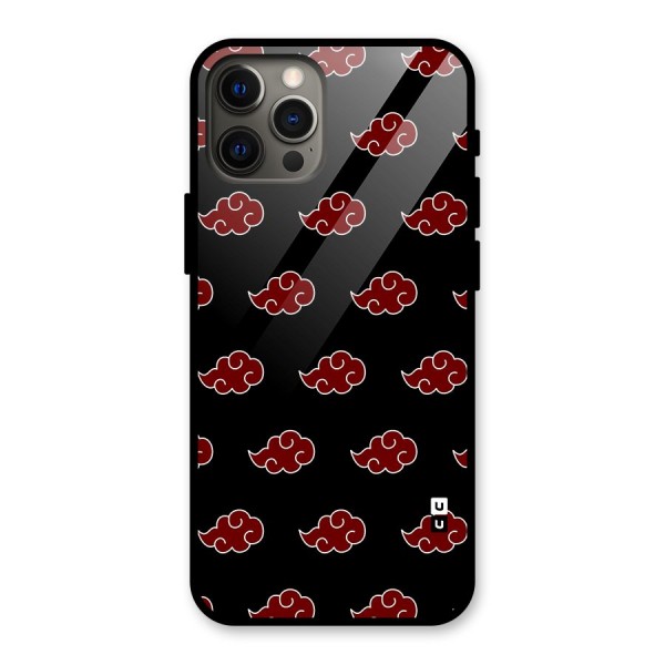 Naruto Akatsuki Pattern Glass Back Case for iPhone 12 Pro Max