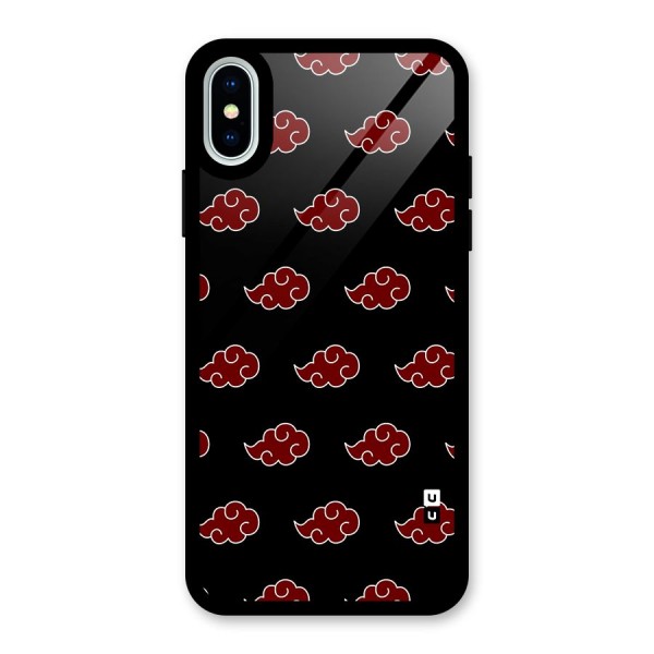 Naruto Akatsuki Pattern Glass Back Case for iPhone XS