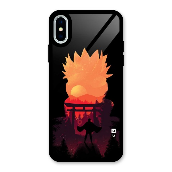 Naruto Anime Sunset Art Glass Back Case for iPhone X