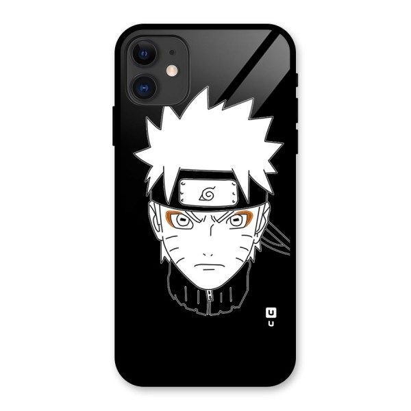 Naruto Black and White Art Glass Back Case for iPhone 11