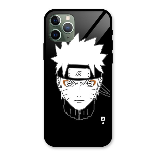 Naruto Black and White Art Glass Back Case for iPhone 11 Pro