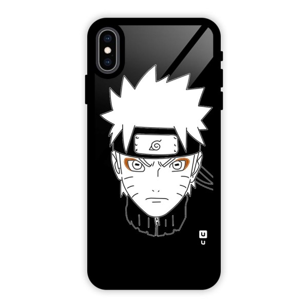 Naruto Black and White Art Glass Back Case for iPhone XS Max